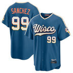 Milwaukee Brewers #99 Gary Sanchez Player Blue FEDASGOGE 2026 City Connect Home Game Stitched Jerseys