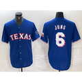 Texas Rangers #6 Josh Jung Blue FEDASGOGE Stitched Cool Base Jersey