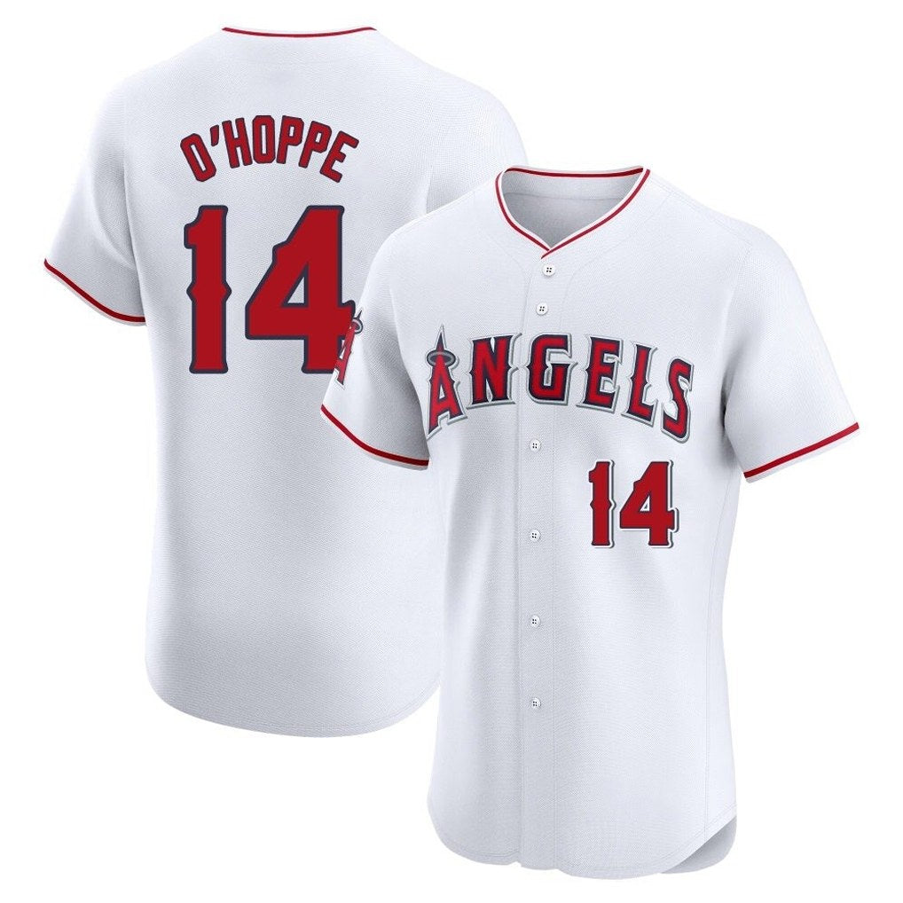 Los Angeles Angels #14 Logan O'Hoppe Player White FEDASGOGE Limited Elite Stitched Home Jerseys