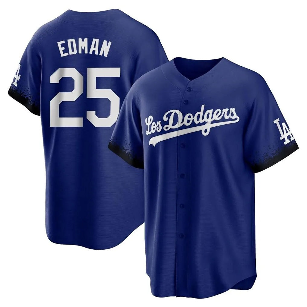 Los Angeles Dodgers #25 Tommy Edman Player Royal FEDASGOGE City Connect Home Game Stitched Jerseys