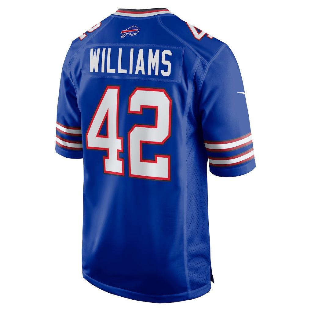 B.Bills #42 Dorian Williams Royal FEDASGOGE Home Game Jersey