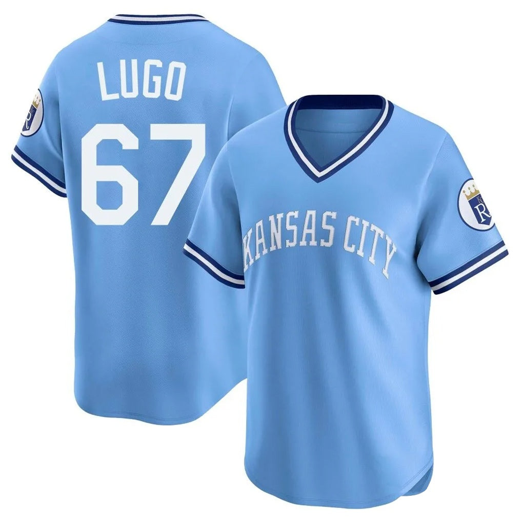Kansas City Royals #67 Seth Lugo Player Light Blue FEDASGOGE Limited Throwback Cooperstown Collection T-shirt Stitched Jerseys