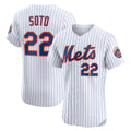 New York Mets #22 Juan Soto White FEDASGOGE Home Elite Jersey