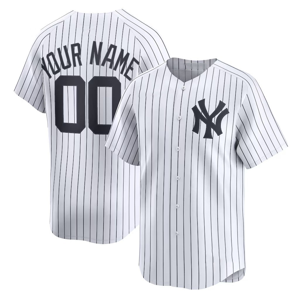 Custom New York Yankees White FEDASGOGE Home Limited Jersey