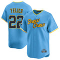 Milwaukee Brewers #22 Christian Yelich Player Light Blue FEDASGOGE City Connect Home Limited Stitched Jerseys