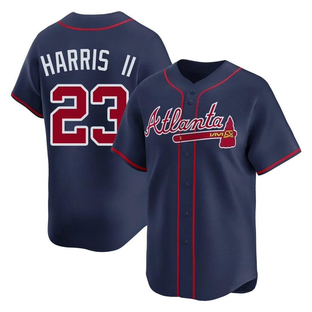 Atlanta Braves #23 Michael Harris II Player Navy FEDASGOGE Limited Home Game Stitched Jerseys