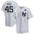 New York Yankees #45 Gerrit Cole White FEDASGOGE 2024 World Series With Name Cool Base Stitched Jersey