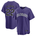 Colorado Rockies #22 Mickey Moniak Player Purple FEDASGOGE Game Home Stitched Jerseys