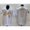 New York Mets #6 Starling Marte Number White FEDASGOGE 2022 All Star Stitched Cool Base Jersey