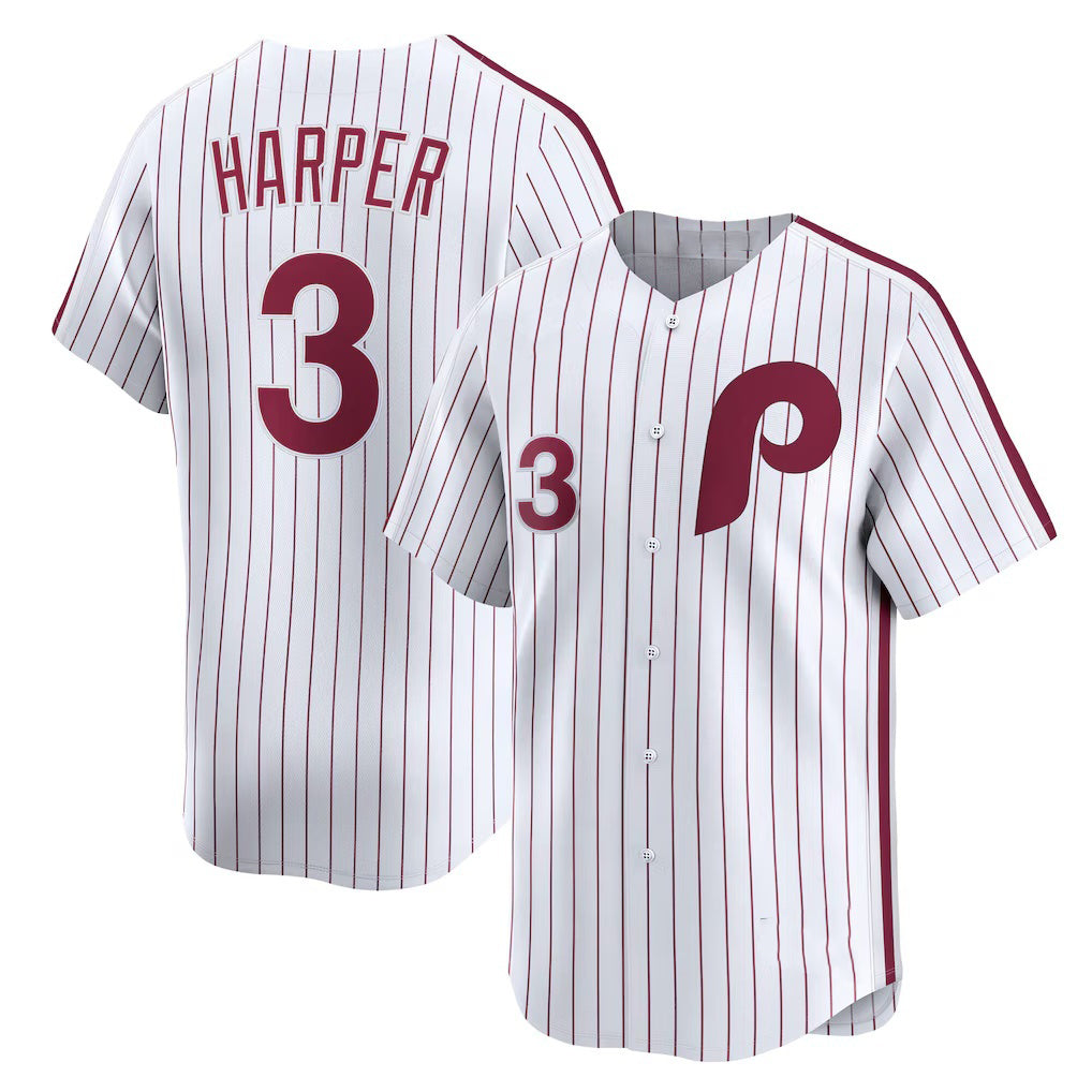 Philadelphia Phillies #3 Bryce Harper White FEDASGOGE Cooperstown Collection Limited Jersey