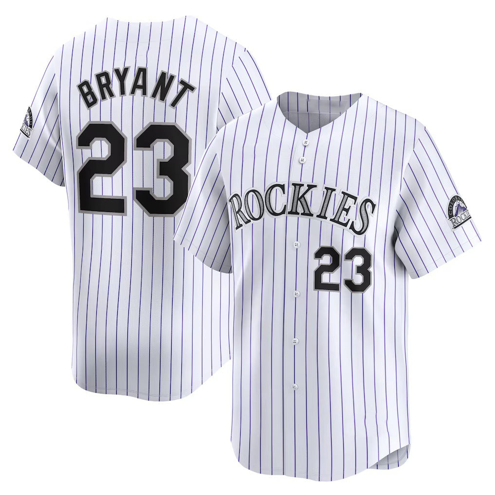 Colorado Rockies #23 Kris Bryant White FEDASGOGE Home Limited Player Jersey