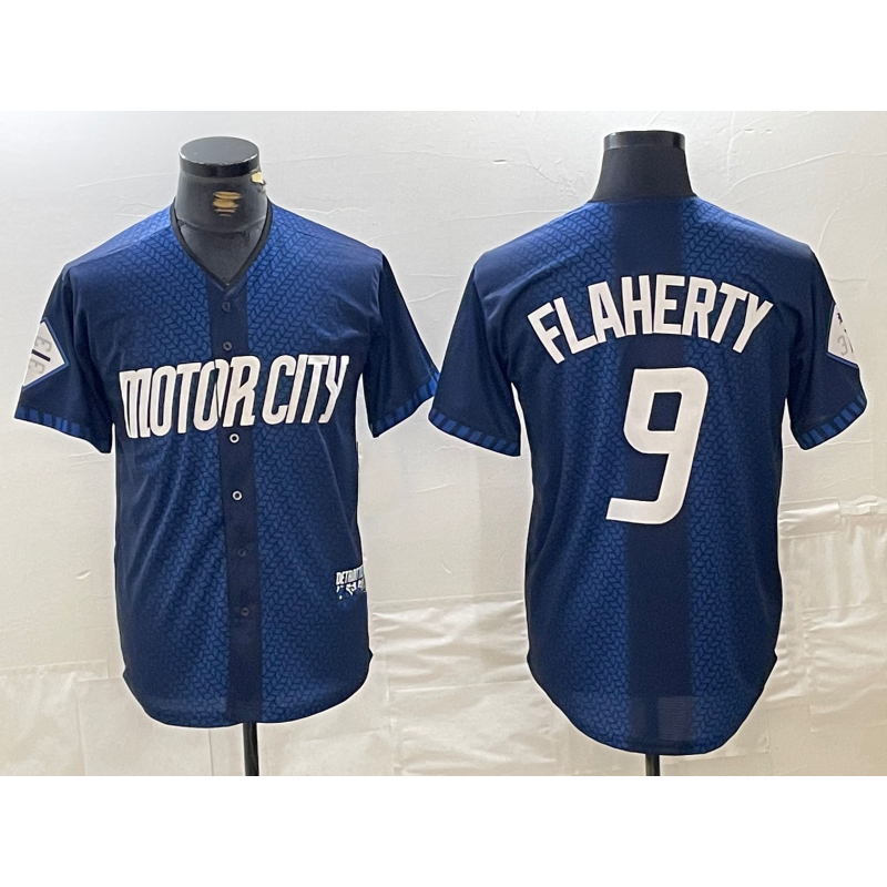 Detroit Tigers #9 Jack Flaherty 2024 Navy FEDASGOGE City Connect Cool Base Limited Stitched Jersey