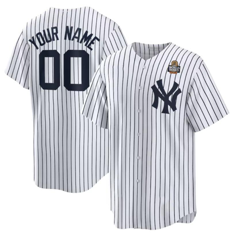 Custom New York Yankees Active Player White FEDASGOGE 2024 World Series Cool Base Stitched Jersey