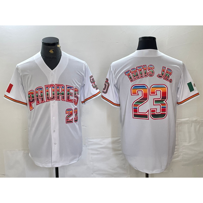 San Diego Padres #23 Fernando Tatis Jr Mexico White FEDASGOGE Cool Base Stitched Baseball Jersey