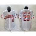 San Diego Padres #23 Fernando Tatis Jr Mexico White FEDASGOGE Cool Base Stitched Baseball Jersey
