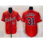 Detroit Tigers #31 Riley Greene Orange FEDASGOGE With Patch Vapor Premier Limited Stitched Jersey