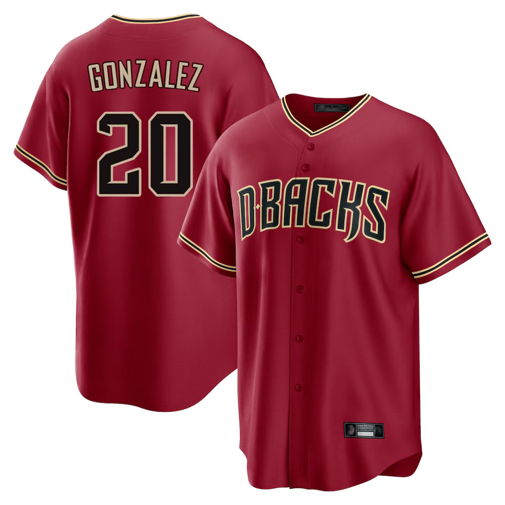 Arizona Diamondbacks #20 Luis Gonzalez Player Red FEDASGOGE Home Game Stitched Jerseys