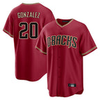 Arizona Diamondbacks #20 Luis Gonzalez Player Red FEDASGOGE Home Game Stitched Jerseys