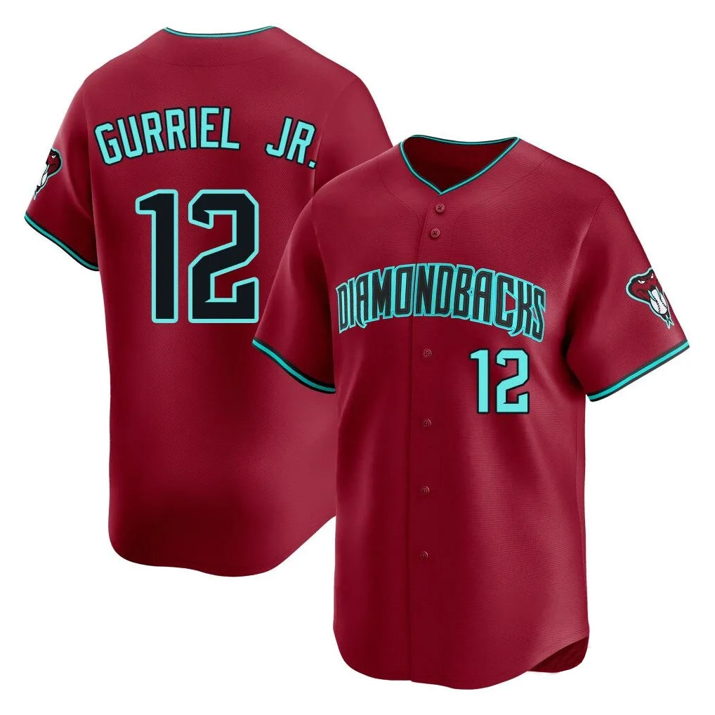 Arizona Diamondbacks #12 Lourdes Gurriel Jr Player Red FEDASGOGE Limited Home Game Stitched Jerseys