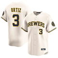 Milwaukee Brewers #3 Joey Ortiz Player Cream FEDASGOGE Home Limited Game Stitched Jerseys