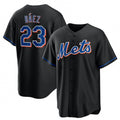 New York Mets #23 Javier B¨¢ez Black FEDASGOGE 2022 Cool Base Stitched Jersey