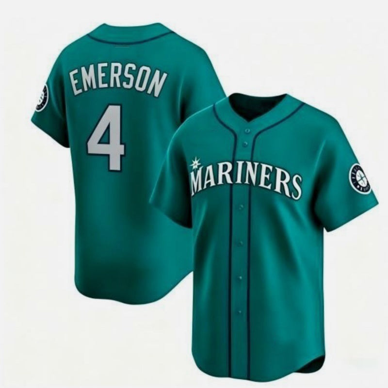 Seattle Mariners #4 Colt Emerson Aqua FEDASGOGE Limited Stitched jersey