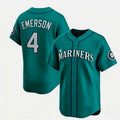 Seattle Mariners #4 Colt Emerson Aqua FEDASGOGE Limited Stitched jersey