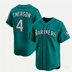 Seattle Mariners #4 Colt Emerson Aqua FEDASGOGE Limited Stitched jersey