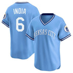 Kansas City Royals #6 Jonathan India Player Light Blue FEDASGOGE Limited Throwback Cooperstown Collection T-shirt Stitched Jerseys