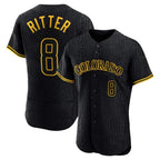 Colorado Rockies #8 Ryan Ritter Player Black FEDASGOGE Snake Skin City Limited Elite Home Stitched Jerseys