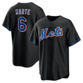New York Mets #6 Starling Marte Black FEDASGOGE Stitched Cool Base Jersey