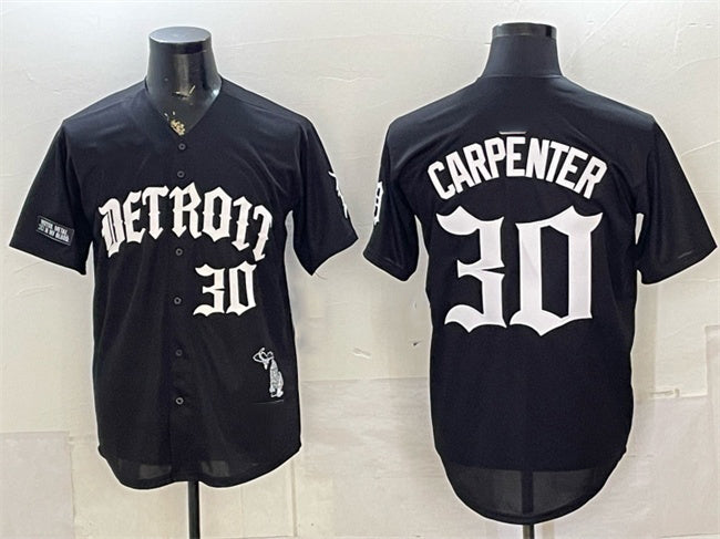 Detroit Tigers #30 Kerry Carpenter 2026 Black FEDASGOGE 'Motor Gothic Edition' Vapor Premier Limited Stitched Jersey