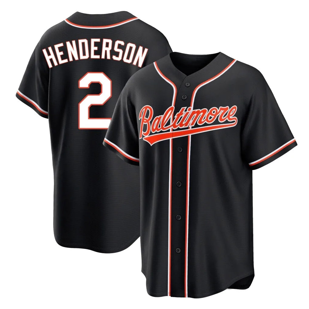 Baltimore Orioles #2 Gunnar Henderson Player Black FEDASGOGE Out Home Game Stitched Jerseys