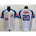 Atlanta Braves #20 Marcell Ozuna Number White FEDASGOGE 2023 City Connect Flex Base Stitched Jersey
