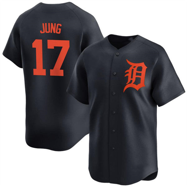 Detroit Tigers #17 Jace Jung Black FEDASGOGE 2024 Alternate Limited Stitched Jersey