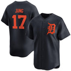 Detroit Tigers #17 Jace Jung Black FEDASGOGE 2024 Alternate Limited Stitched Jersey
