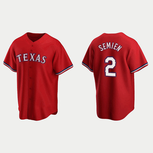 Texas Rangers #2 Marcus Semien Red FEDASGOGE Cool Base Stitched Jersey
