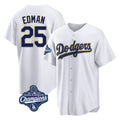 Los Angeles Dodgers #25 Tommy Edman Player Gold White FEDASGOGE World Series Meet 2026 Collection Stadium Game Stitched Jerseys
