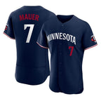 Minnesota Twins #7 Joe Mauer Player Navy FEDASGOGEReplica Home Limited Elite Stitched Jerseys