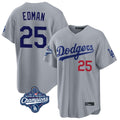 Los Angeles Dodgers #25 Tommy Edman Player Gray FEDASGOGE World Series Meet Game Home Stitched Jerseys