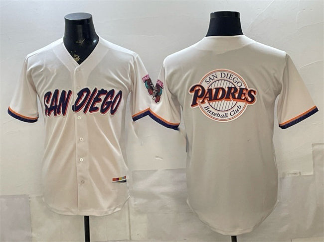 San Diego Padres Team Big Logo Cream FEDASGOGE 2026 City Connect Stadium Stitched Jersey