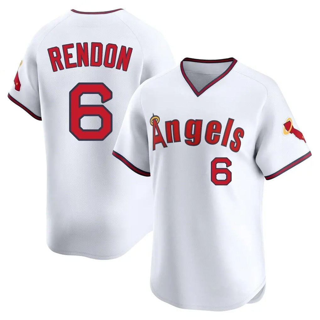 Los Angeles Angels #6 Anthony Rendon Player White FEDASGOGE T-shirt Home Limited Stitched Jerseys
