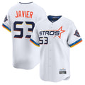 Houston Astros #53 Cristian Javier Player White FEDASGOGE City Connect Limited Home Stitched Jerseys