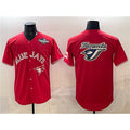 Toronto Blue Jays Team Big Logo Red FEDASGOGE 2025 World Series Home Cool Base Stitched Jersey