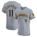 Milwaukee Brewers #11 Jackson Chourio Player Gray FEDASGOGE Home Limited Elite Stitched Jerseys