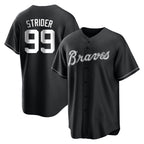 Atlanta Braves #99 Spencer Strider Player Black FEDASGOGE Home Game Stitched Jerseys