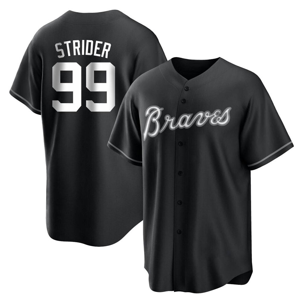 Atlanta Braves #99 Spencer Strider Player Black FEDASGOGE Home Game Stitched Jerseys