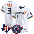 Houston Astros #3 Jeremy Pena Player White FEDASGOGE City Connect Texas Patch Vapor Premier Limited Home Stitched Jerseys