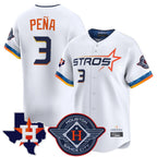 Houston Astros #3 Jeremy Pena Player White FEDASGOGE City Connect Texas Patch Vapor Premier Limited Home Stitched Jerseys