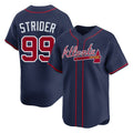 Atlanta Braves #99 Spencer Strider Player Navy FEDASGOGE Limited Home Game Stitched Jerseys